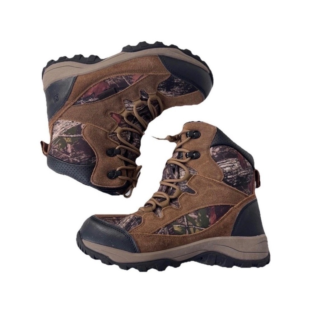 Northside Renegade Hunting Boots Kids Size 6 Brown Camo Waterproof Thinsulate